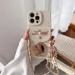 Crossbody Mirror Wallet Kartenhalter Handyhülle für iPhone 16 15 14 13 12 11 Pro Max XS XR 7 8 Plus PU Leder Schutzhülle_voghion.com