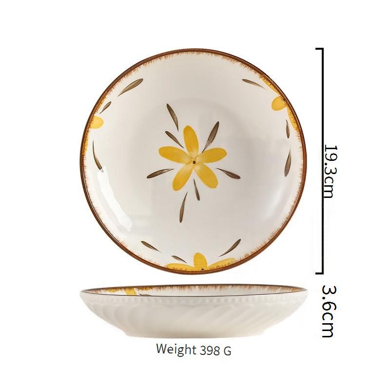 Bluebell Ceramic Dinnerware Set - 16-Piece Bowls & Plates For Home Aesthetic Floral Tableware (Microwave & Dishwasher Safe BPA-Free 4.5 Inch)​_voghion.com