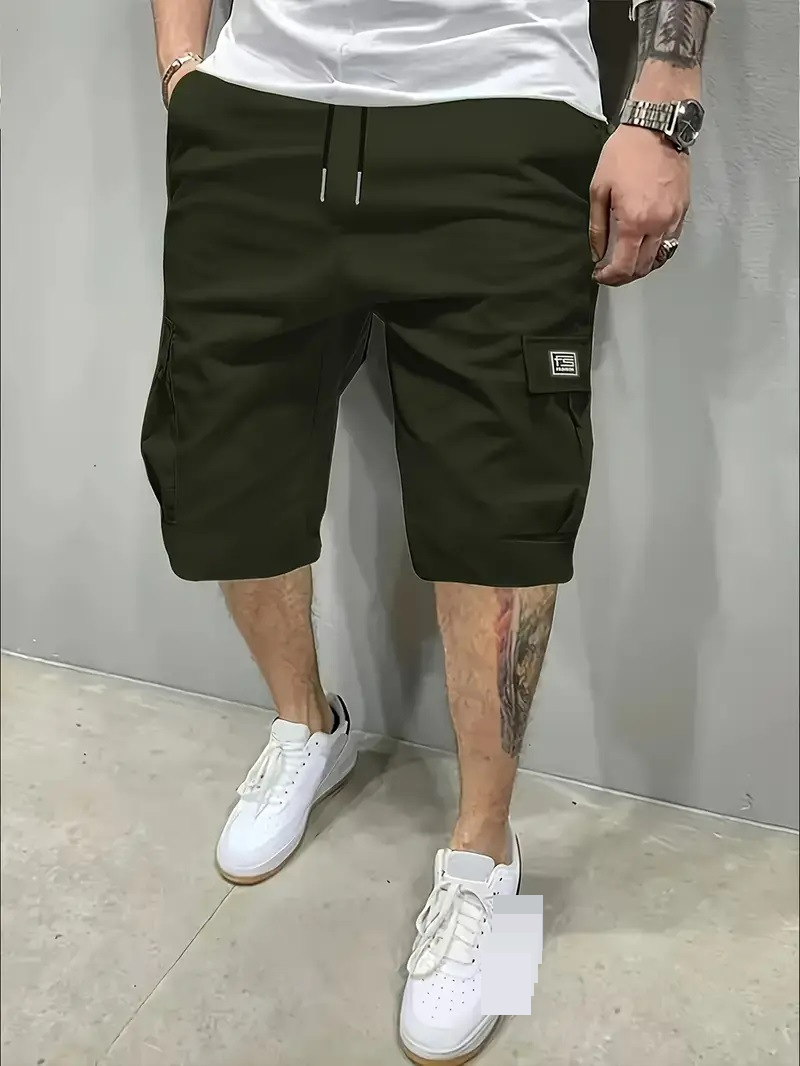 Top Cross Border Europäische Größe Arbeitsshorts Herren Sommer Dünne Modemarke Lose Sporthose Lässige Fünf-Punkt-Pferdehose_voghion.com