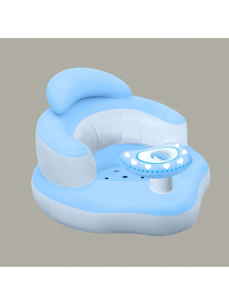1 Inflatable Seat For Baby Boy And Baby Girl, Baby Inflatable Sofa, Foldable Seat Stool With Built-in Inflatable Pump, Shower And Bath Stool_voghion.com