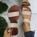 Roman summer new fashionable comfortable for external wear. Women's with ankle strap and round toe flat sole sandals in_voghion.com