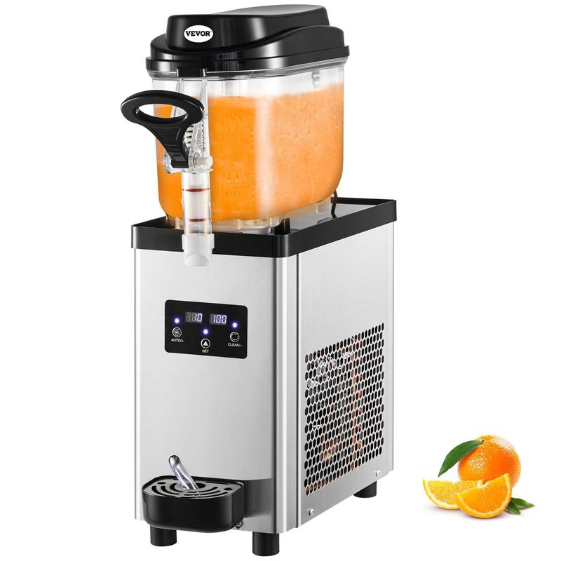 VEVOR Commercial Slushy Machine, 6L/1.6 Gallons 25 Cups Single-Bowl, 300W 110V, Stainless Steel Margarita Smoothie Frozen Drink Maker, Slushie Machine For Supermarkets Cafes Restaurants Bars Home Use_voghion.com