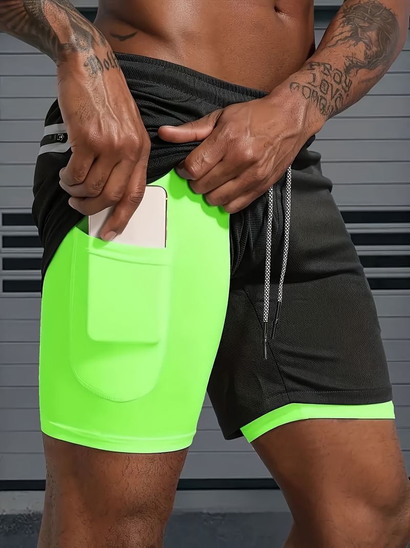 Men'S Casual Athletic - Breathable, Lightweight Polyester, Red With Black Side Pockets And Waistband, Perfect For_voghion.com