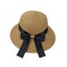 Unisex Women's fashionable straw hat with ribbon bow Beach holiday sun protection foldable Beach hat girl_voghion.com