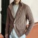 Men’s Slim Fit Cable Knit Sweater – Semi-Turtleneck Pullover | Winter Casual & Stylish (Gray, Khaki, Black)_voghion.com