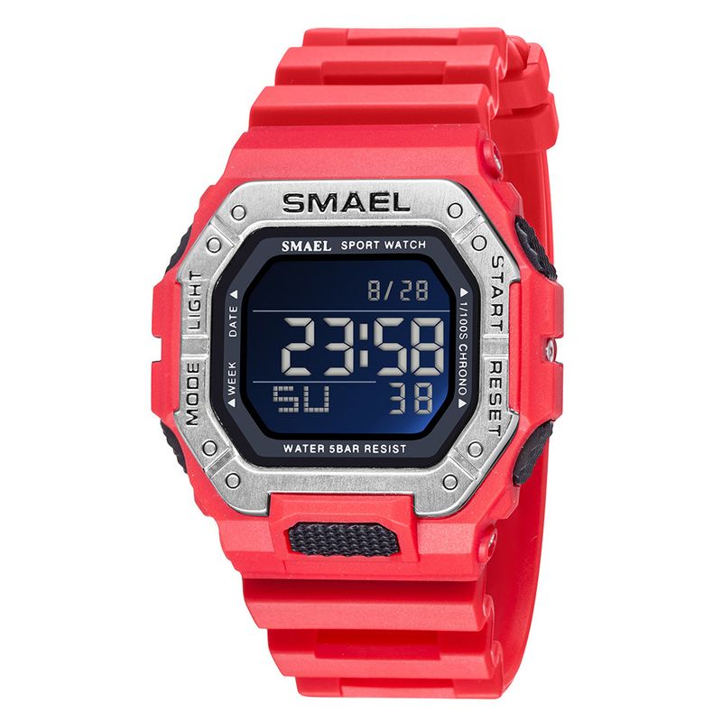 Small square alloy digital electronic watch men and women students trend fashion waterproof sports watch men and women wristwatch_voghion.com