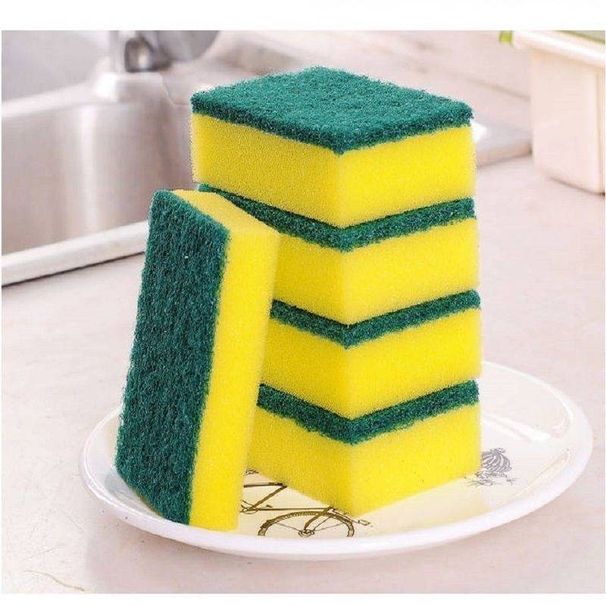 5 db-os kétoldalas konyhai tisztítószivacs-csomag - nagy sűrűségű, vastag és porózus mosogatószivacs-blokkok a hatékony edénytisztításhoz és otthoni használatra_voghion.com