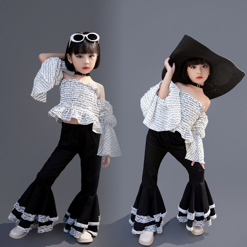 Mutter & Kinder Mädchen retro schlaghose runway mode mode kleidung persönlichkeit motorrad rock stil kostüm_voghion.com