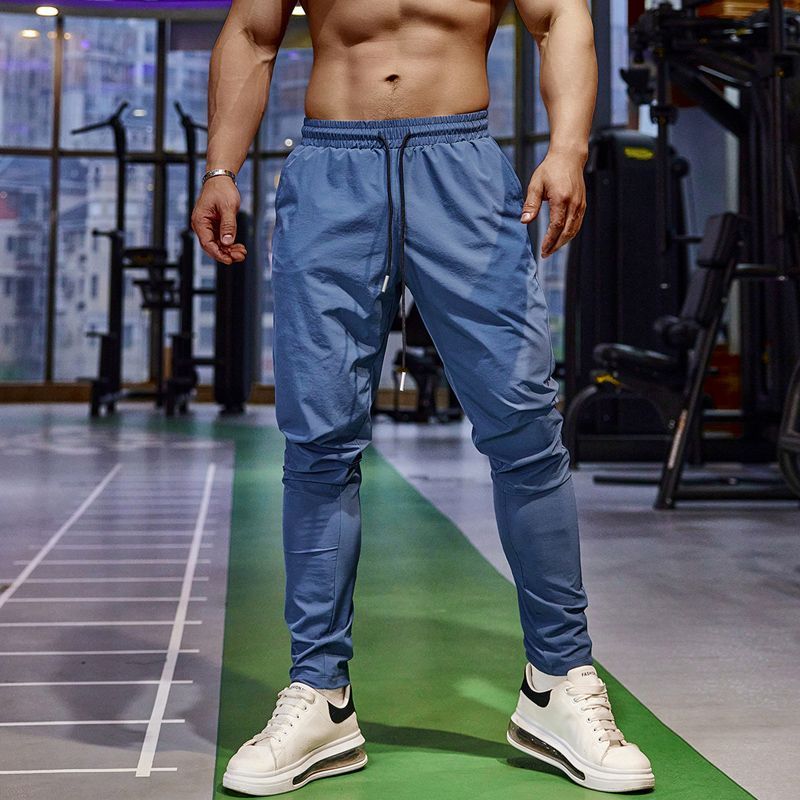 Herenkleding Dunne ijszijde sportbroek Fitness Hardlopen Vrije tijd Snel drogend Ademend Elastisch Slanke rechte trainingsbroek_voghion.com