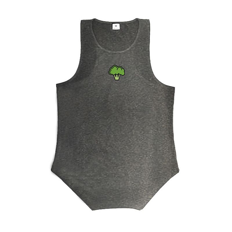 Îmbrăcăminte pentru bărbați Guochao Broccoli Vestă de fitness pentru bărbați Tricou elastic subțire pentru antrenament din bumbac pentru culturism_voghion.com