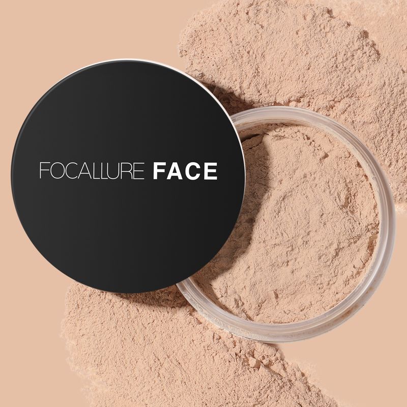 Polvos sueltos fijadores Focallure Invisible Finish, translúcidos, naturales y suaves, para maquillaje facial, control de aceite y polvos sueltos._voghion.com