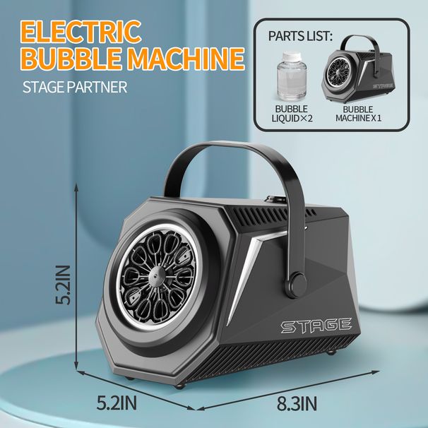 Jevištní bublinový stroj s LED světly, vysokokapacitní elektrický bublifuk pro večírky, svatby, dětské hry_voghion.com