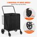 Large Shopping Liner, Cart Waterproof Capacity Swivel Grocery Cart 360° Dual Jumbo Basket, With With Folding 330LBS Removable_voghion.com