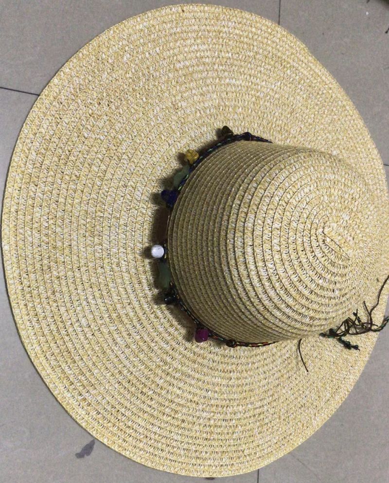 Pdmcms Big Brimmed Straw Hat for Women Summer Sun Hat for Sun Protection Beach Hat for Beach Outings Foldable Sun Hat_voghion.com