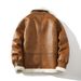 Men's Winter Fleece-Lined Bomber Jacket With Faux Fur Collar, Windproof & Warm, Plus Size Available In Camel & Beige_voghion.com