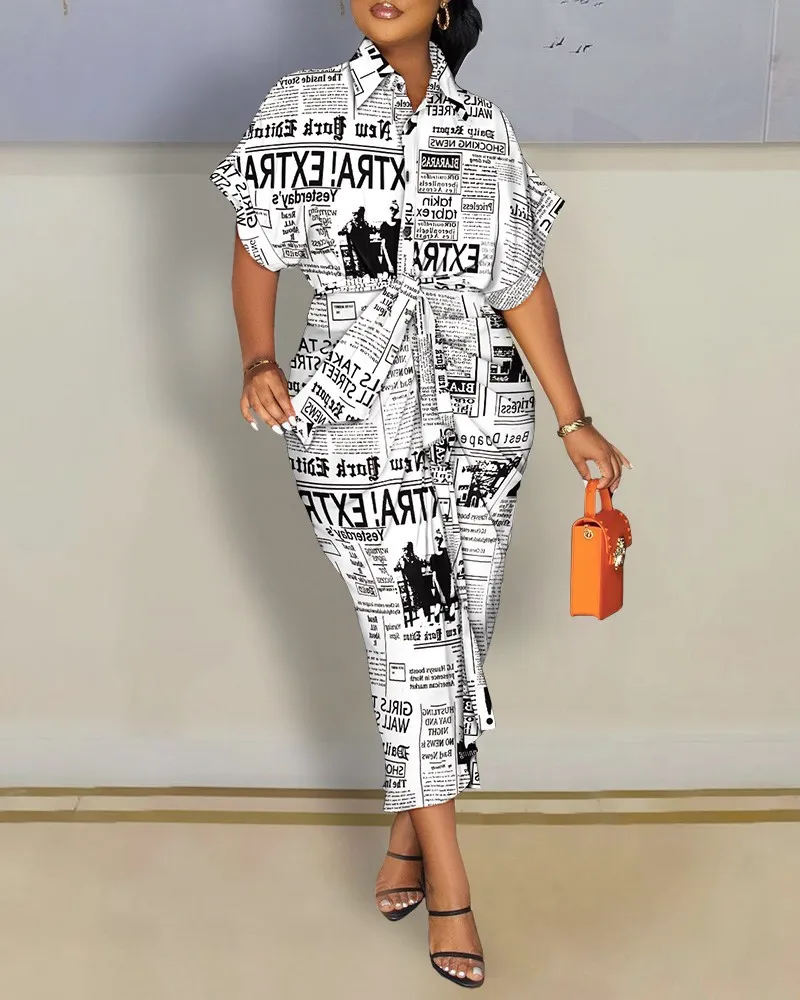 2022 niezależna stacja życzy gorącego stylu jesień długi rękaw dekolt w serek guziki nadruk koszula sukienka długa spódnica dla kobiet_voghion.com