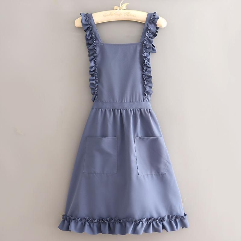 Cute Cooking Waterproof Princess Lace Apron For Work Kitchen Beautiful Milk Tea Nail Art Flower Shop_voghion.com