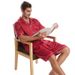 Tianbaogong Matte Satin Short Sleeve Leisure Large Size Home Clothes Summer Men's Lapel Solid Color Short Pajamas Set_voghion.com