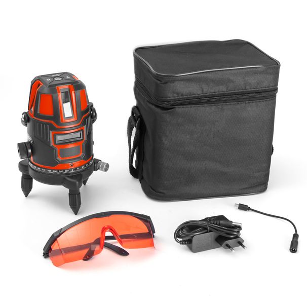 Selbstnivellierende 5-Linien-Laserwasserwaage – Kreuzlinien- und Lotpunktprojektor mit Pulsmodus für Sichtbarkeit im Freien_voghion.com