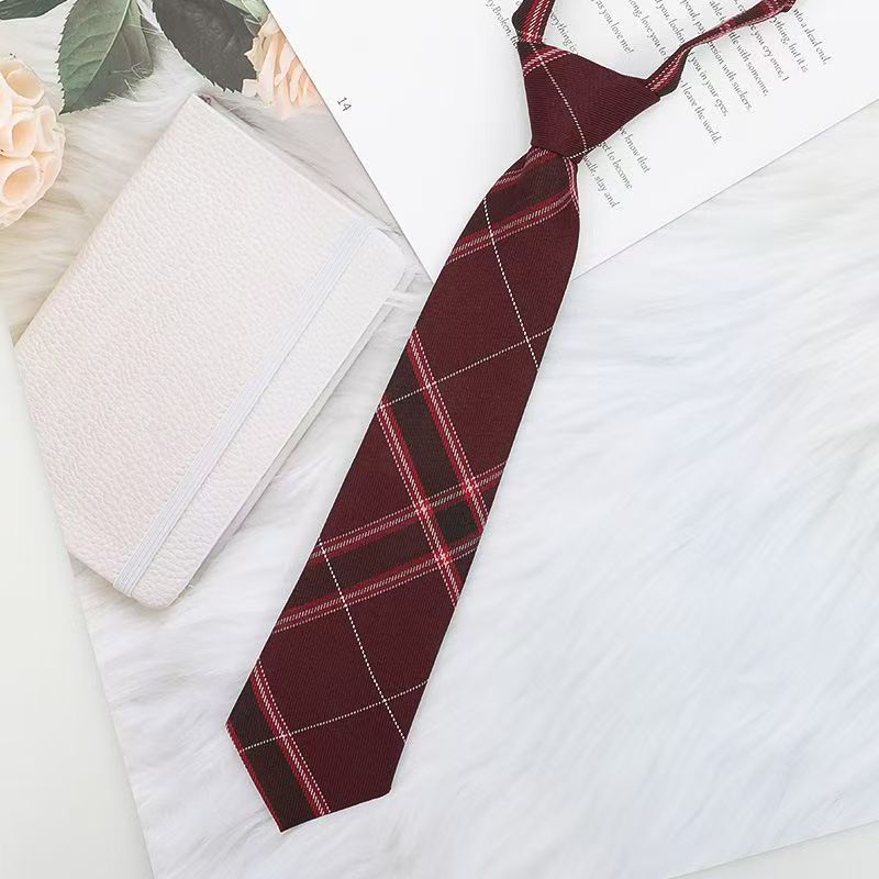Cravatta nera a quadri, cordoncino per colletto, colletto femminile, nastro stile college, camicia con fiocco Jk, abito da marinaio Ins_voghion.com
