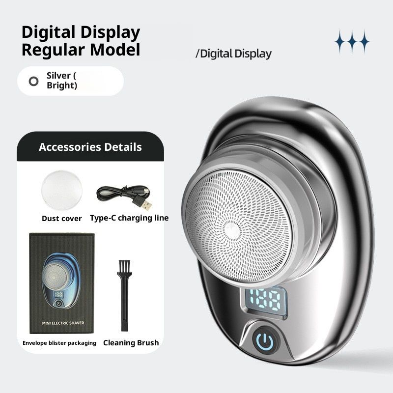 Elektrisch scheerapparaat met 28 mesjes voor mannen - Ultrastil (35 dB), snel opladen via USB-C, gebruiksduur van 70 minuten, IPX7-waterdicht, 5D-zwevende scheerkoppen, LED-scherm_voghion.com