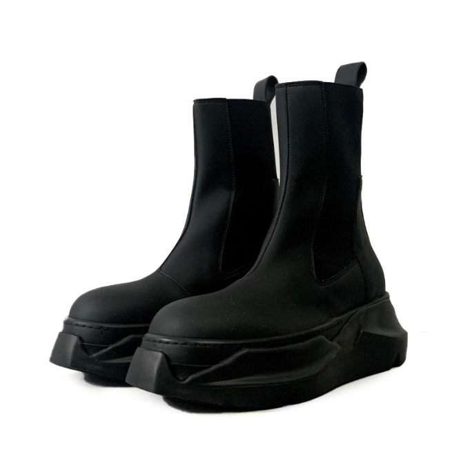 Gothic Women's British Style Thick Soled Martin Boots Chelsea Short Boots Elastic Sleeve Height Increasing Slim Boots_voghion.com