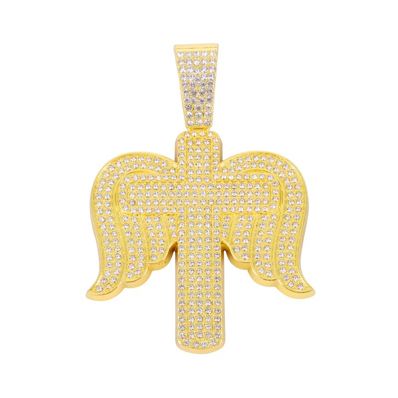 Unisex Alloy Necklace Men's Trendy Cross Pendant Hip Hop Fashion Diamond Pendant Without Chain_voghion.com