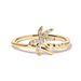 10K Yellow Gold 1/10 Cttw Diamond Palm Tree Statement Ring (H-I Color, I1-I2 Clarity)_voghion.com