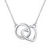 Collana con ciondolo a doppio anello in argento sterling S925 da donna con dettagli in diamanti, girocollo a catena a strati elegante e minimalista_voghion.com