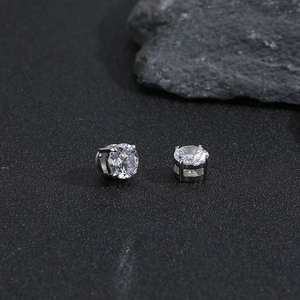 Kolczyki magnetyczne dla mężczyzn bez przekłutych uszu, klipsy do uszu kolczyki z cyrkonii bez otworów, przystojny magnetyczny styl amerykański, kolczyki ze stali tytanowej_voghion.com