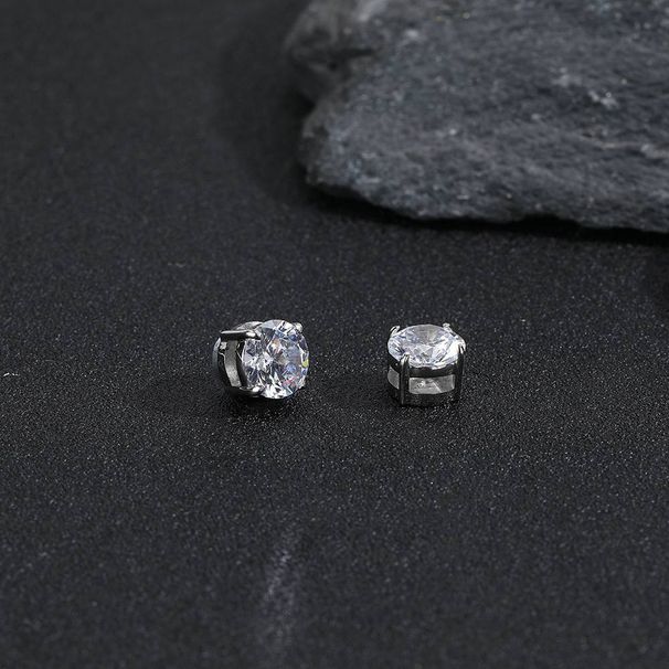 Kolczyki magnetyczne dla mężczyzn bez przekłutych uszu, klipsy do uszu kolczyki z cyrkonii bez otworów, przystojny magnetyczny styl amerykański, kolczyki ze stali tytanowej_voghion.com