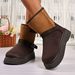 Winter Women's Warm Snow Boots With A Two-tone Design And Thickened Women's Shoes_voghion.com