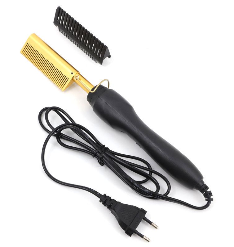 A9 Electric Heating Copper Comb, Electric Hair Straightening Comb, Multi-functional Curling Iron Two-in-one Home Hair Straightening And Curling Iron_voghion.com