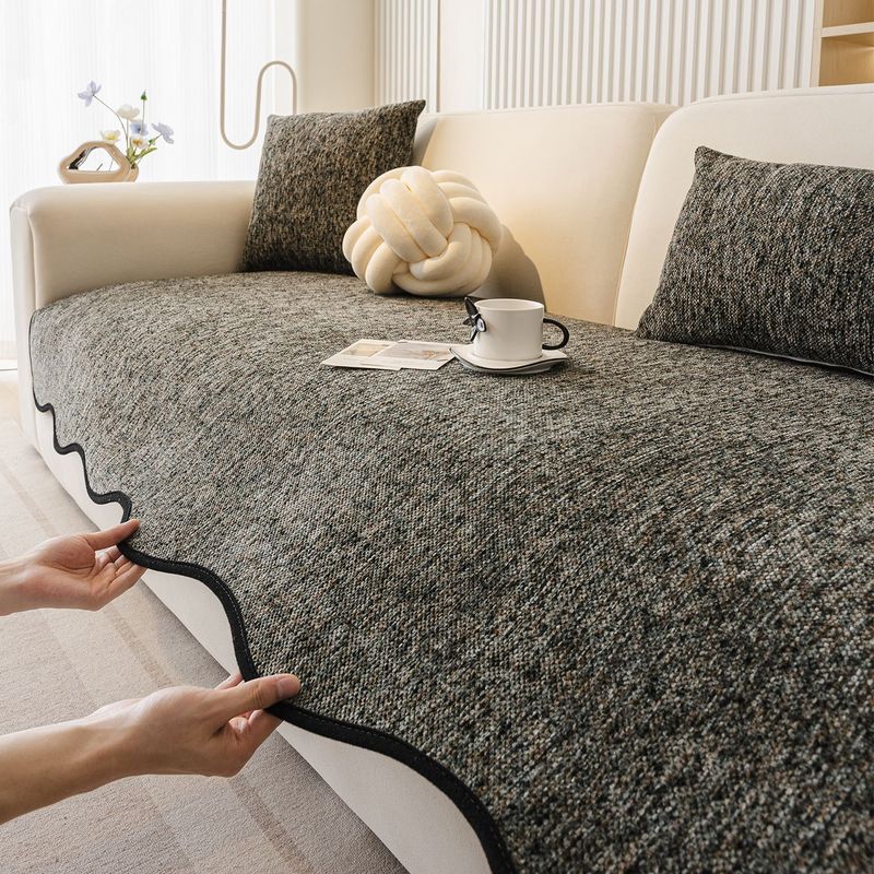 Coussin de canapé antidérapant en chenille – Modèle universel monobloc, dos antidérapant, housse de siège douce et résistante pour canapés d'angle_voghion.com