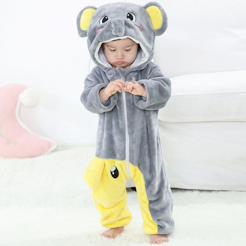 Baby children's romper baby flannel crawling clothes children's cartoon animal conjoined_voghion.com