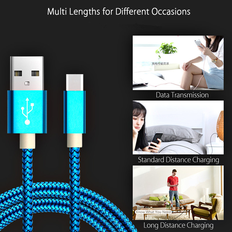 C USB Type Cable for Samsung S10 HUAWEI P30 Pro Fast Charge Type-C Mobile Phone Charging Wire USB C Cable for   able   harge_voghion.com