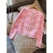 Pink Chunky Knit Cardigan For Women – Sweet & Elegant Cropped Open Front Sweater (S/M/L/XL, Spring )_voghion.com
