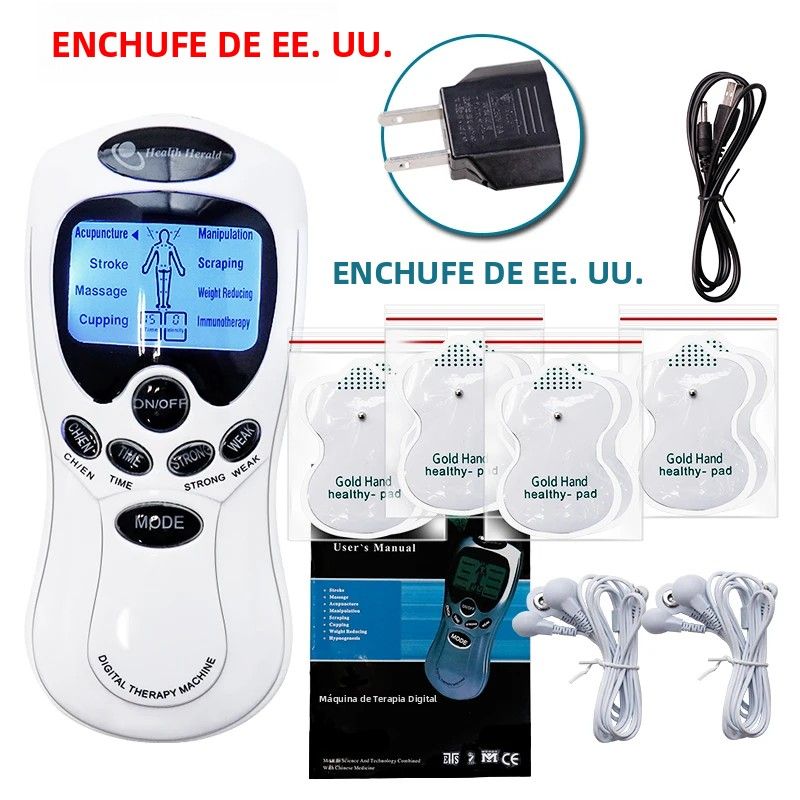 Electric TENS Therapy Massager With 8 Electrodes For Health Care Body Shaping Acupuncture And Massage Machine_voghion.com