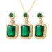Collier vert populaire boucles d'oreilles bague niche féminine design sens clavicule chaîne tout assorti bijoux costume_voghion.com