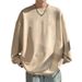 New suede hoodie for men in spring and autumn, loose fitting with inner layer, men's round neck long sleeved base shirt_voghion.com