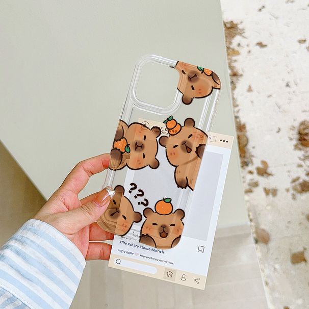 Airbag Stoßfeste Abdeckung Lustiges Tier Niedliches Capybara Klare Hülle für VIVO S15 V20 V21 V23 V23E V25 V27 V27E V29 V40 5G Pro_voghion.com