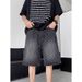 Herrenbekleidung Zerrissene Jeans-Shorts Herren Sommer Trendy High Street Vintage Trendy Mittellange Hose_voghion.com