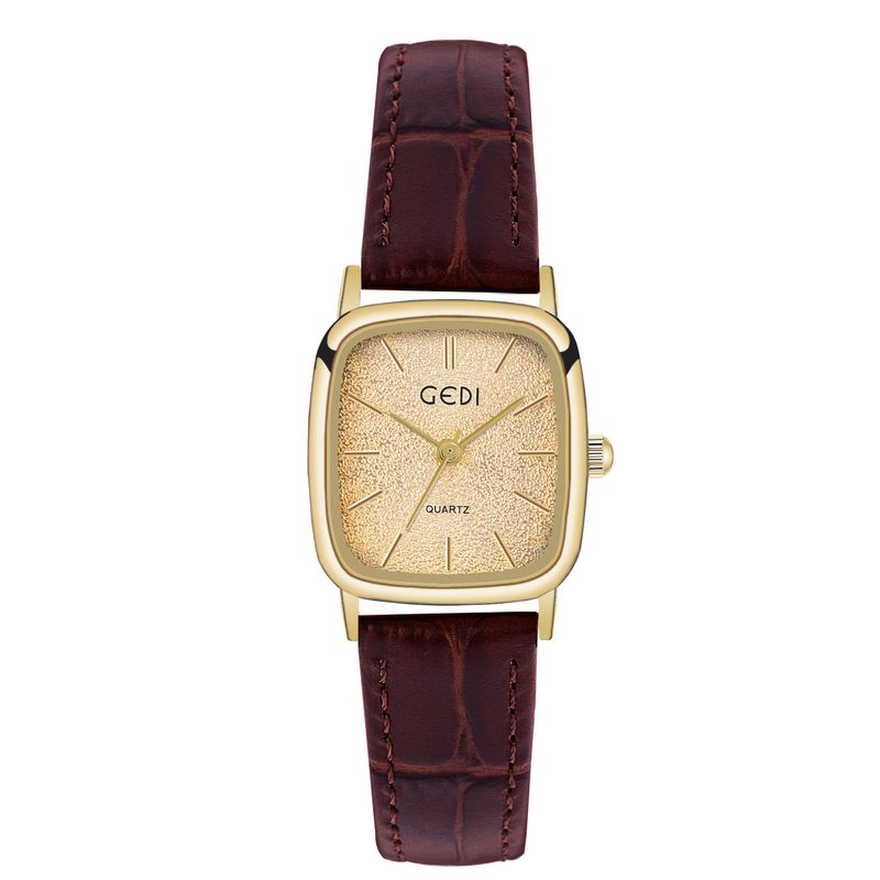 Goldie's montre pour femme exquise, compacte et belle célébrité d'Internet petit morceau de sucre montre à quartz haut de gamme pour femme montre en cuir rétro_voghion.com
