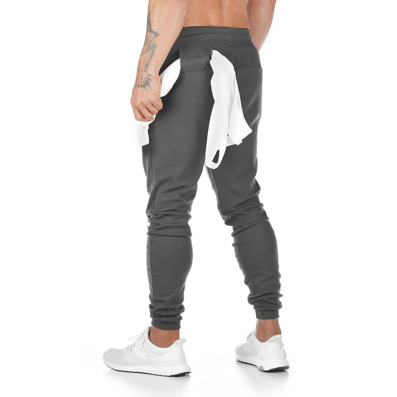 Men's Solid Color Training Joggers - Slim Fit Gym Pants For Running & Workouts - Stretchable & Breathable Athletic Trousers_voghion.com