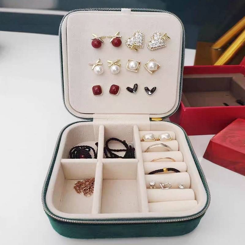 Jewelry Organizer Box – Stylish Travel Case For Rings, Necklaces & Earrings (Multi-Layer Design, 10x10x5cm, 8 Colors)_voghion.com