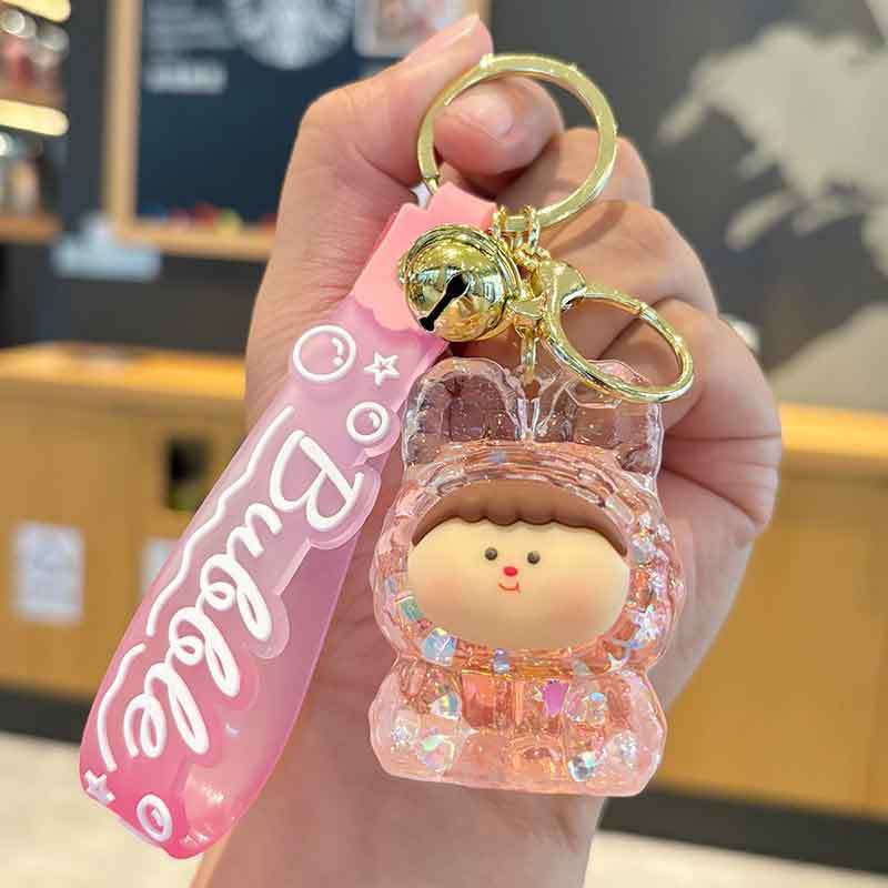 Internet celebrity in oil acrylic Lilith quicksand keychain, cute and sparkling doll pendant, gift sand keychain_voghion.com