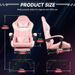 Gaming Chair With LED Light Control, Adjustable Backrest And Seat Height Swivel Recliner, Racing Style Ergonomic Office Computer Video Game Chair With Footrest And Lumbar Support._voghion.com