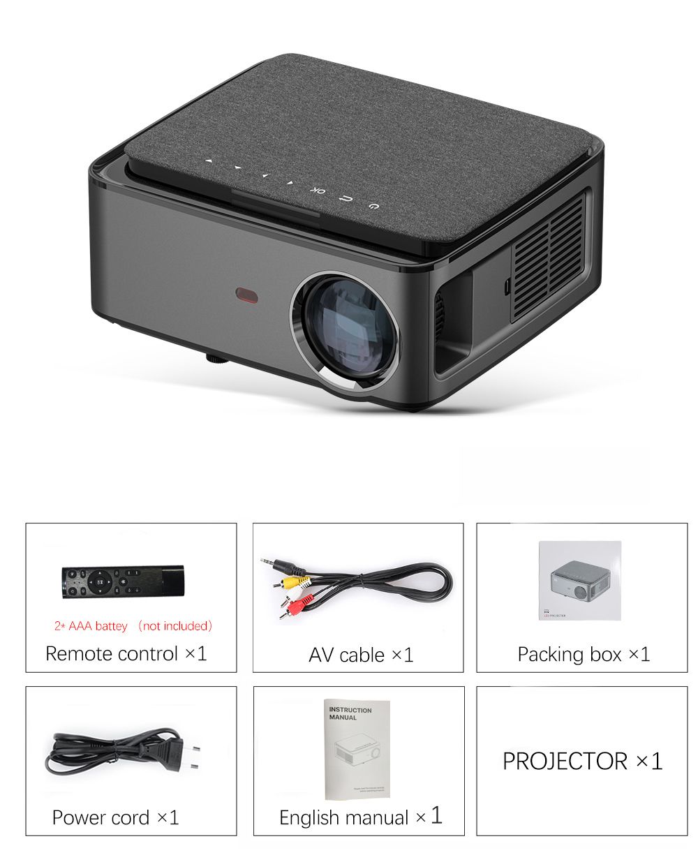 Proiettore Full HD RD828 1080P Proiettore multischermo WIFI 1920 x 1080P Proiettore per smartphone 3D Home Theater Video Cinema_voghion.com