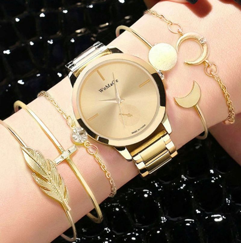 Damklockor Dekorerade mode Damklocka Temperament Business Quartz Watch Armband Set_voghion.com