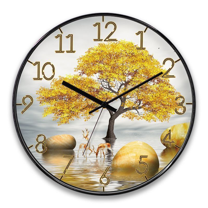 Nordic Silent Chinese Style Gold Fashion Bedroom Living Room Clock Creative Home Wall Quartz_voghion.com